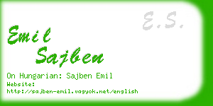 emil sajben business card